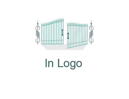 ornamental open gate icon