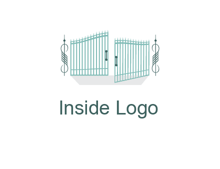 ornamental open gate icon