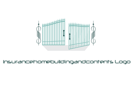 ornamental open gate icon