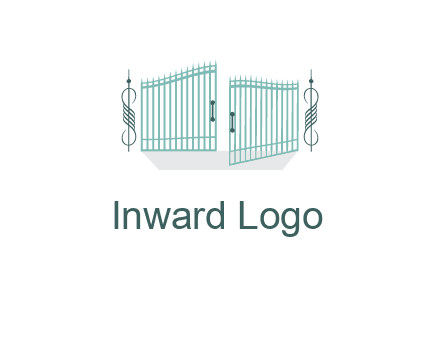 ornamental open gate icon