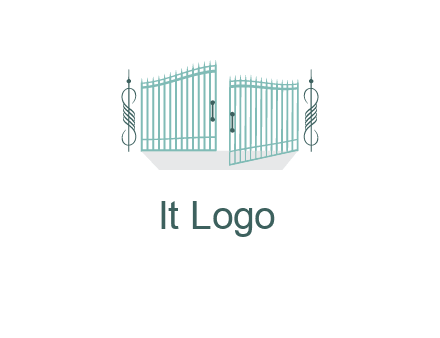 ornamental open gate icon
