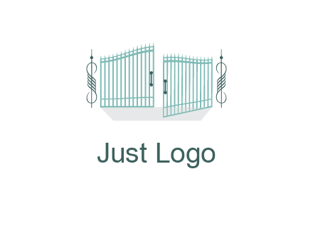 ornamental open gate icon