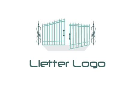ornamental open gate icon