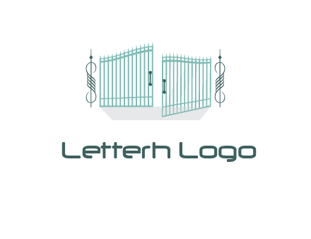 ornamental open gate icon