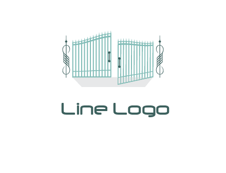ornamental open gate icon