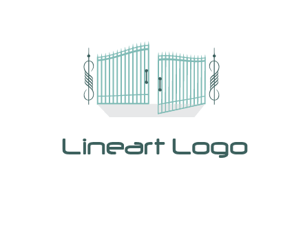 ornamental open gate icon