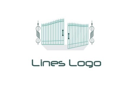 ornamental open gate icon