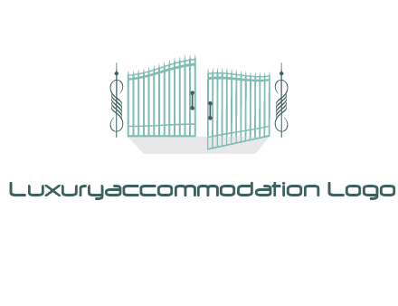 ornamental open gate icon