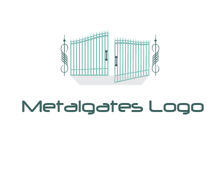 ornamental open gate icon
