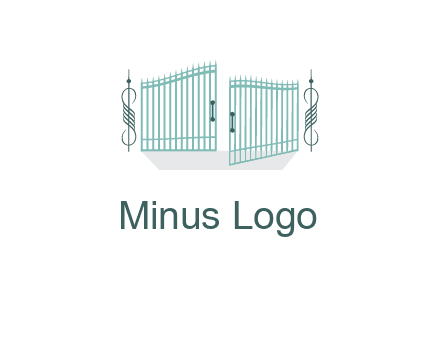 ornamental open gate icon