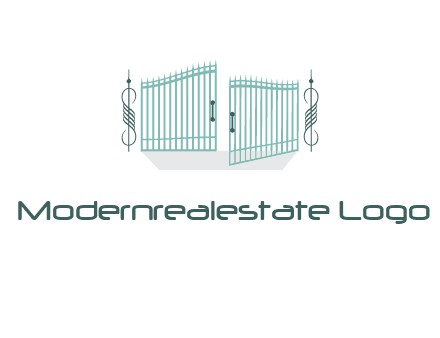 ornamental open gate icon