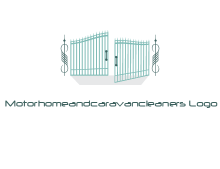 ornamental open gate icon