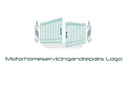 ornamental open gate icon