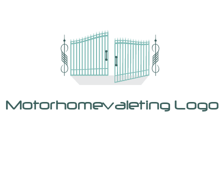 ornamental open gate icon