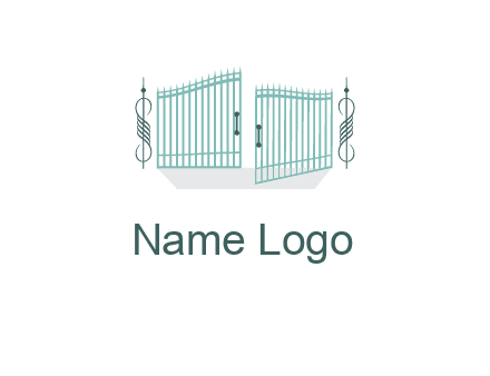 ornamental open gate icon