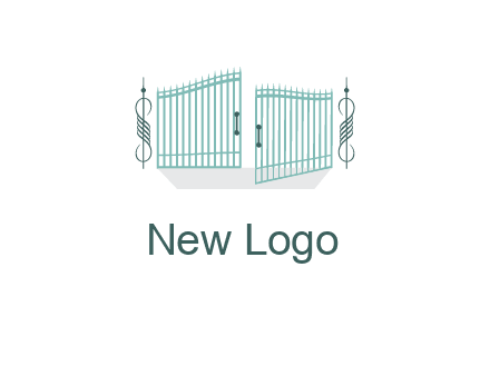 ornamental open gate icon