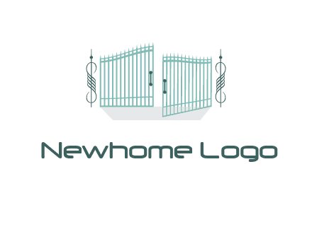 ornamental open gate icon