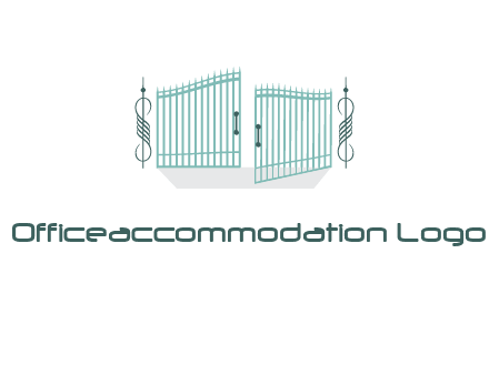 ornamental open gate icon