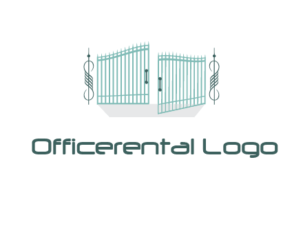ornamental open gate icon