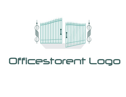 ornamental open gate icon