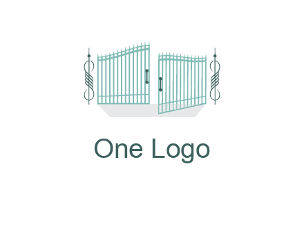 ornamental open gate icon