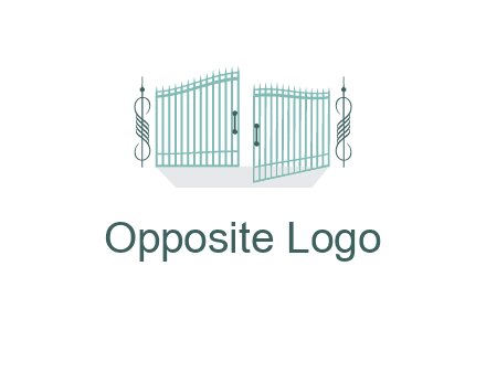 ornamental open gate icon