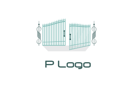 ornamental open gate icon
