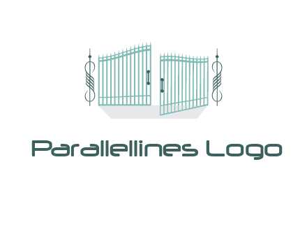 ornamental open gate icon