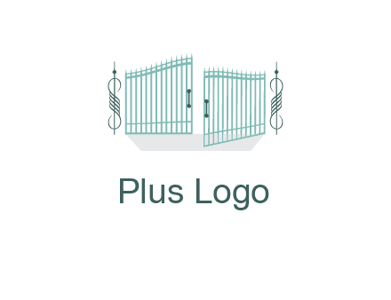 ornamental open gate icon