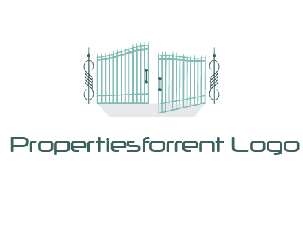 ornamental open gate icon