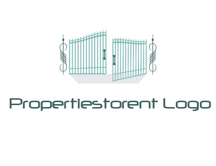 ornamental open gate icon
