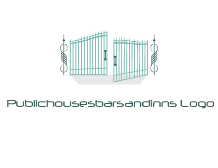 ornamental open gate icon