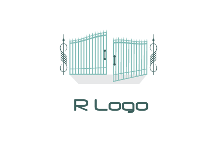 ornamental open gate icon