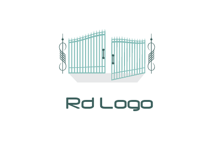 ornamental open gate icon