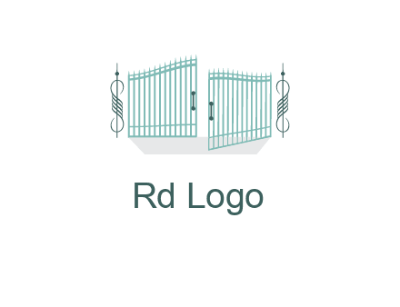 ornamental open gate icon