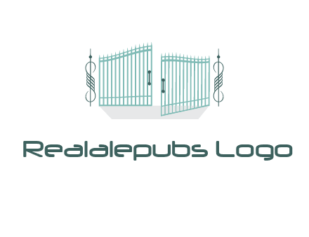 ornamental open gate icon