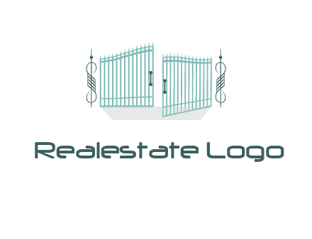 ornamental open gate icon