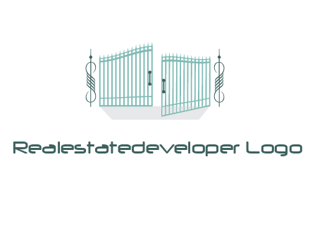ornamental open gate icon