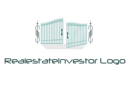 ornamental open gate icon