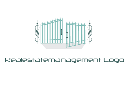 ornamental open gate icon