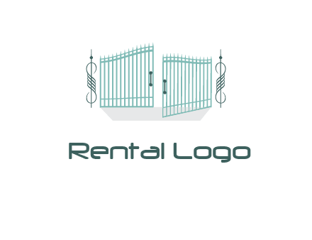 ornamental open gate icon