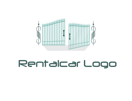 ornamental open gate icon