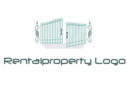 ornamental open gate icon