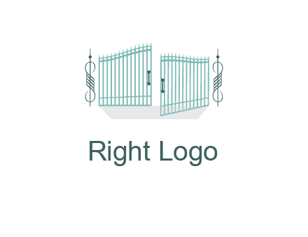 ornamental open gate icon