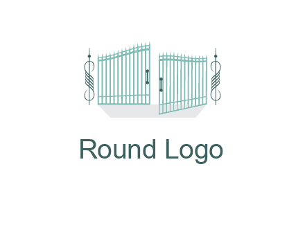 ornamental open gate icon