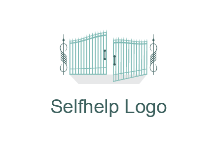 ornamental open gate icon