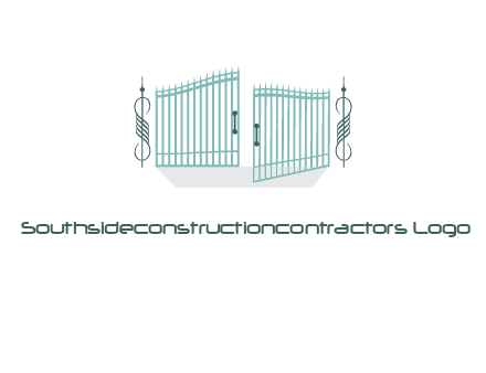 ornamental open gate icon