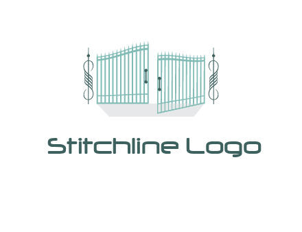 ornamental open gate icon