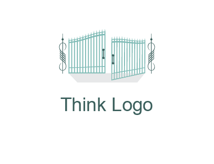 ornamental open gate icon