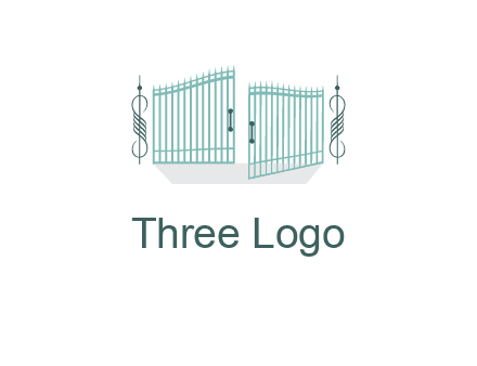 ornamental open gate icon